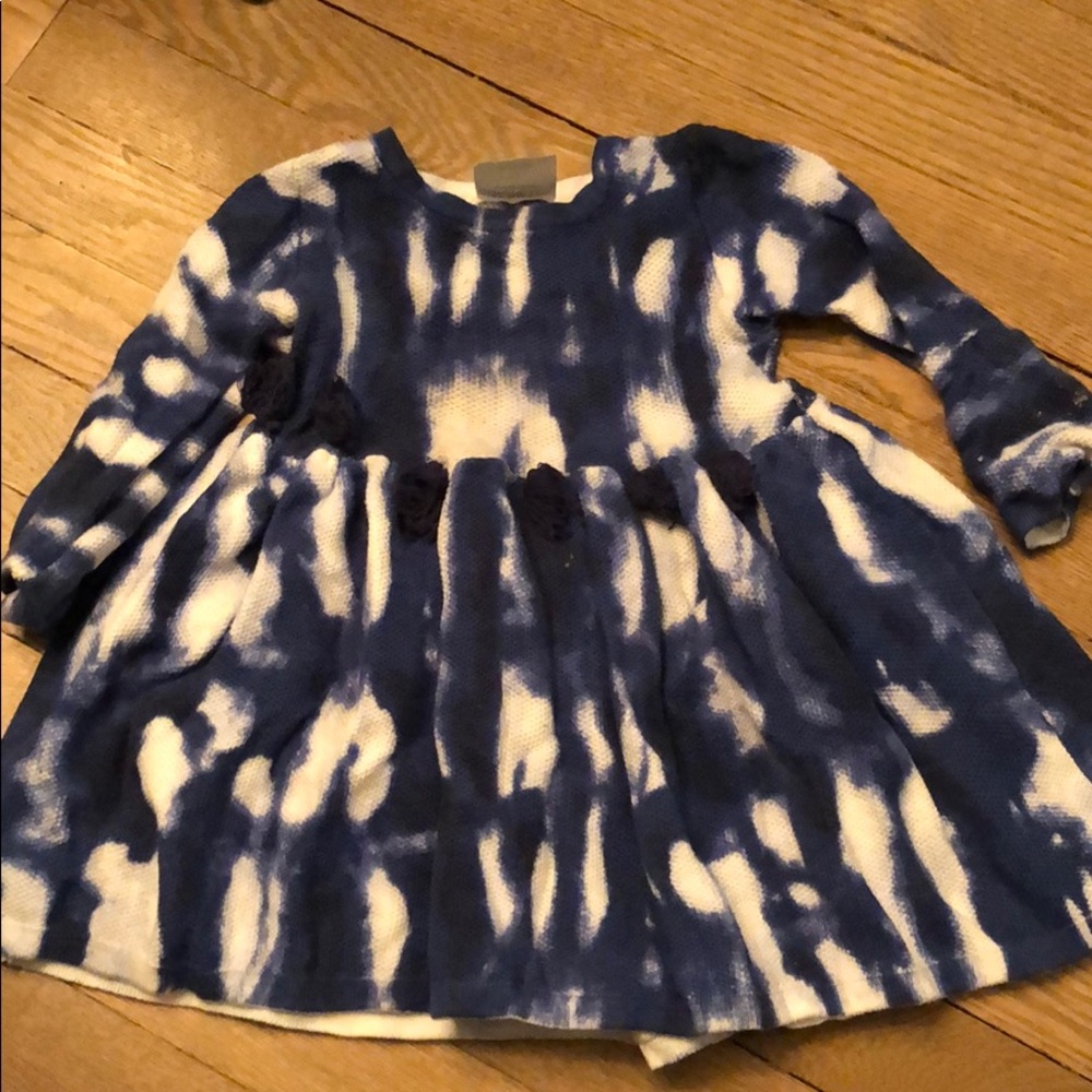 Tie-dye dress with pom details - 2T